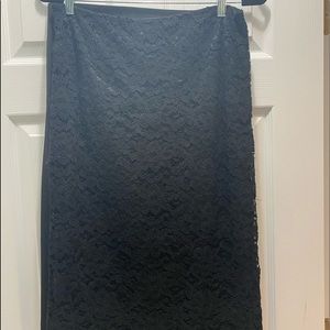 Black lace pencil skirt